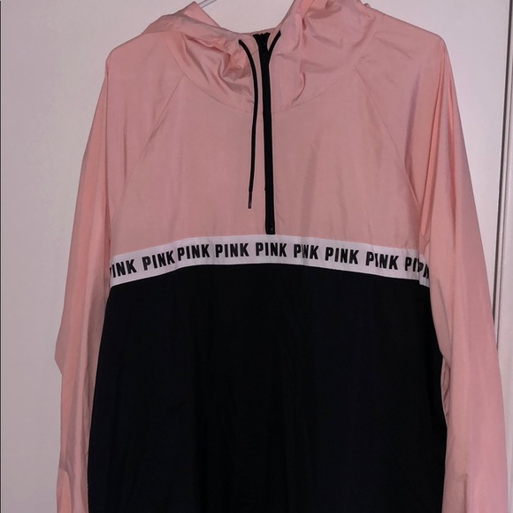PINK Victoria's Secret Jackets & Blazers - PINK LOGO HALF ZIP ANORAK